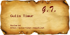 Gulis Timur névjegykártya